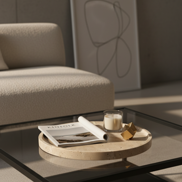 Bandeja Circular de Travertino