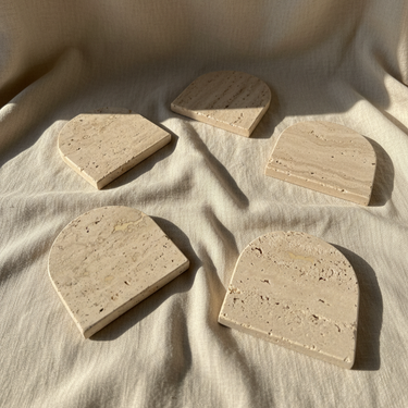 Set de 5 Portavasos Arch de Mármol Travertino