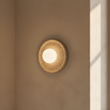 Lumen Circular Travertino · Muro - Lamparas - La Cassa Mia