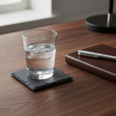 Set de 4 Portavasos Cuadrados de Carbón