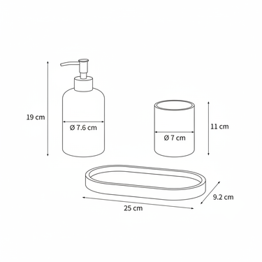 Set de Baño de Mármol Travertino