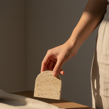 Set de 5 Portavasos Arch de Mármol Travertino