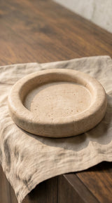 Bandeja Circular de Mármol Travertino · Compacta - Bandejas - La Cassa Mia
