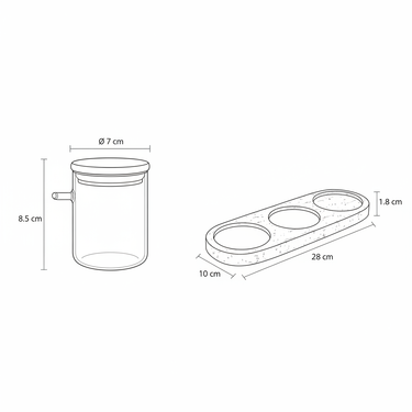Set de Alamacenamiento Mármol Travertino